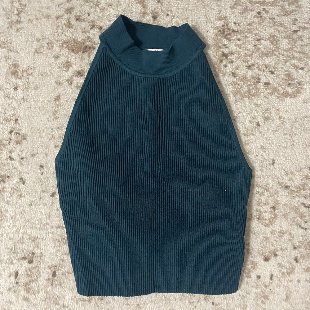 Aritzia Babaton Sculpt Knit Halter - Medium/Blue Teal